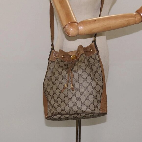 GUCCI GG Supreme Web Sherry Line Bag PVC Beige Red Green 72 02 034 Auth 117242 - Picture 14 of 16